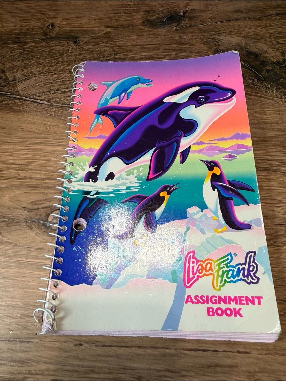 Vintage Lisa Frank Max Splash Assignment Book Orca Dolphin Penguin Plannerv